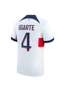 Paris Saint-Germain Manuel Ugarte #4 Jalkapallovaatteet Vieraspaita 2023-24 Lyhythihainen